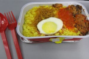 Nasi Kuning on Air Asia - SG to Jakarta